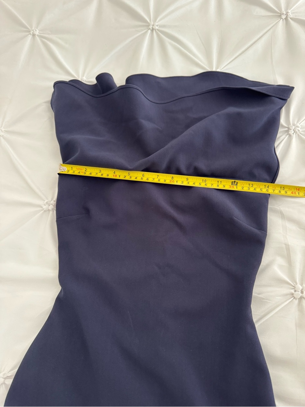 NWT LIKELY  Driggs Sheath Dress Navy Off Shoulder Foldover Midi Cocktail - Picture 9 of 15